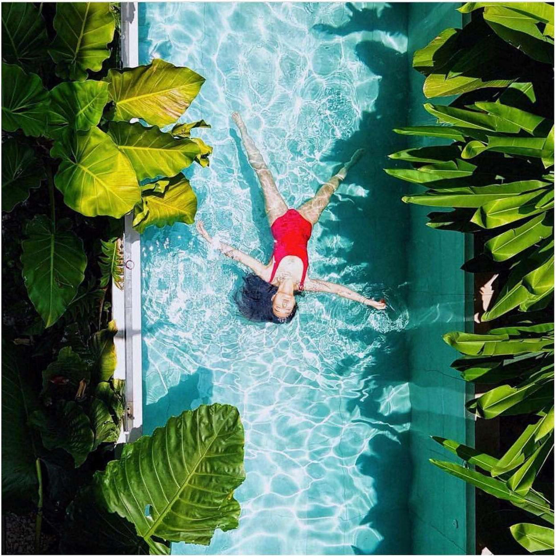 Pink N' Proper:Basic Bareback Swimsuit in Red