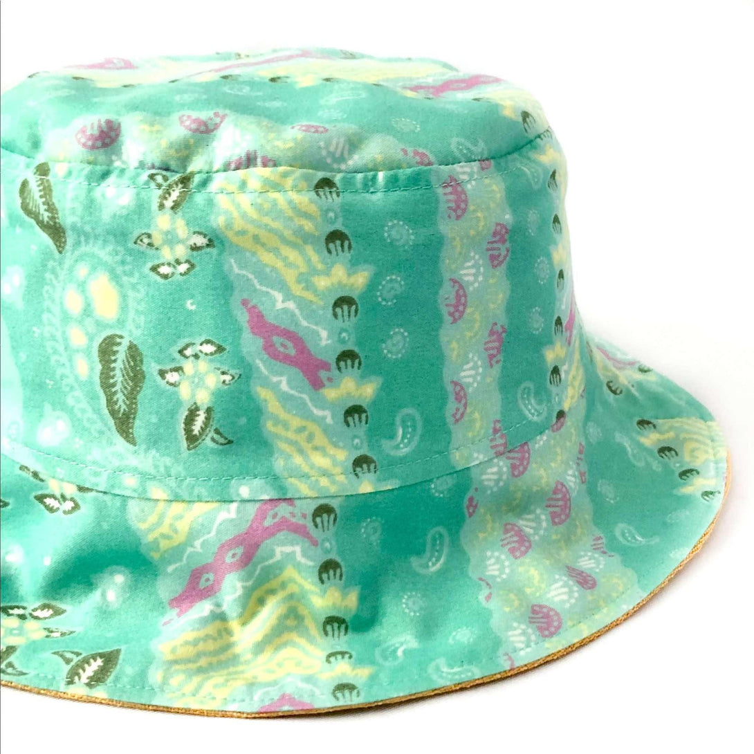 Pink N' Proper:Batik Bucket Hat in Turquoise