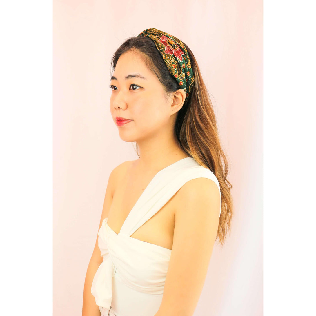 Pink N' Proper:Batik Headband in Green