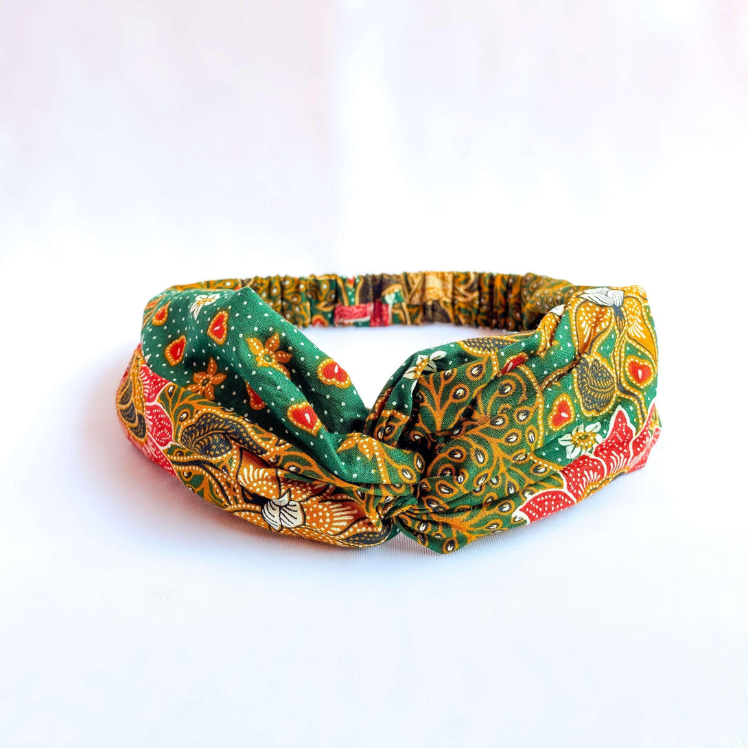 Pink N' Proper:Batik Headband in Green
