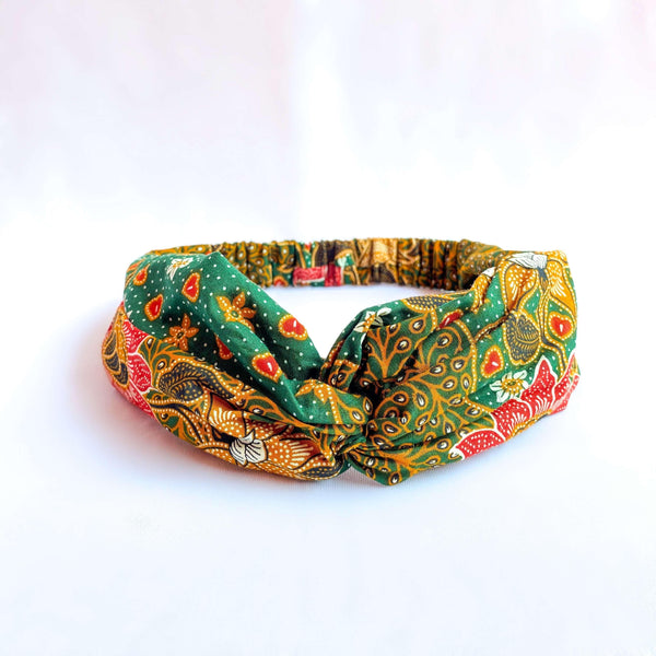 Pink N' Proper:Batik Headband in Green