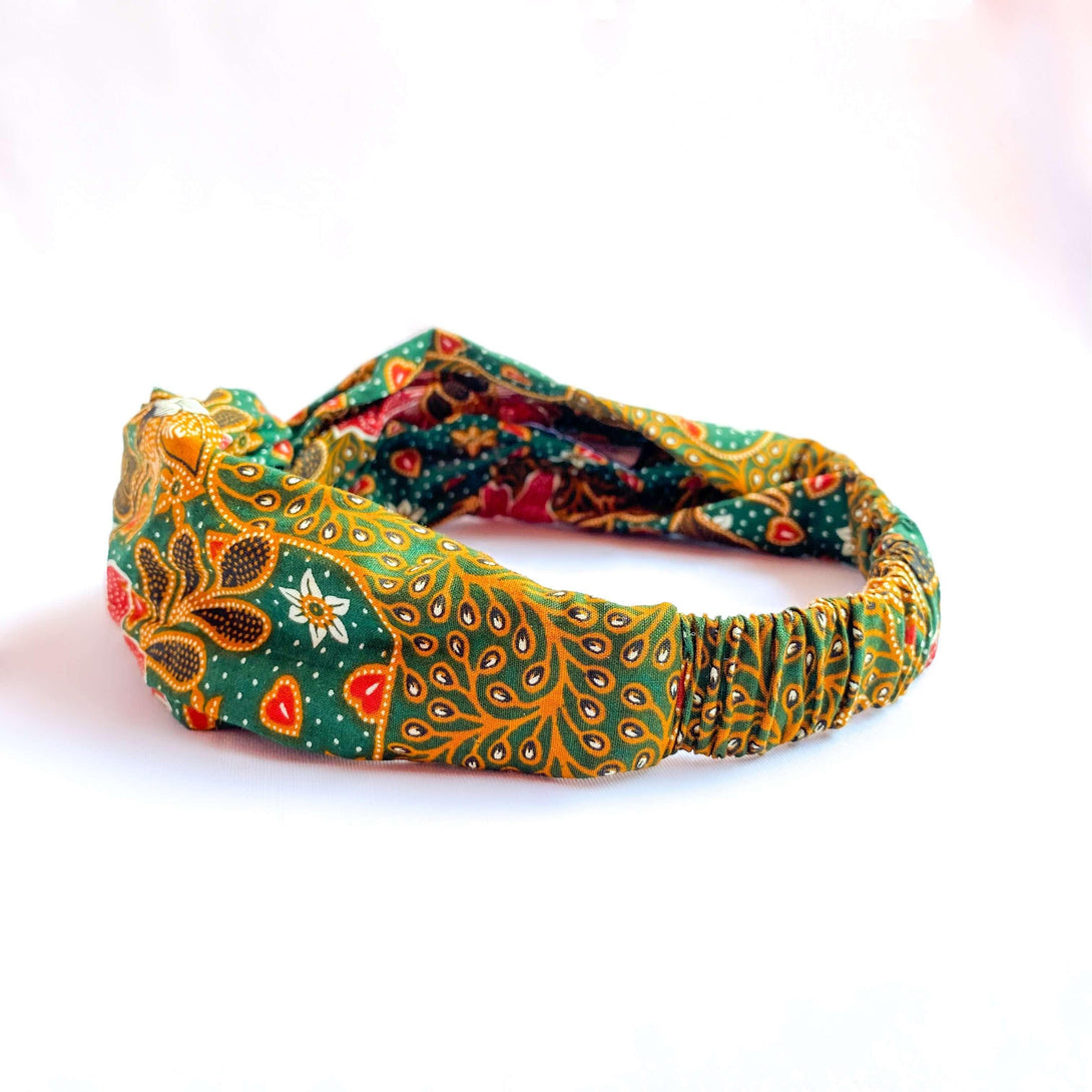 Pink N' Proper:Batik Headband in Green