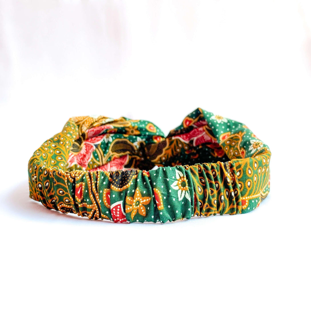 Pink N' Proper:Batik Headband in Green