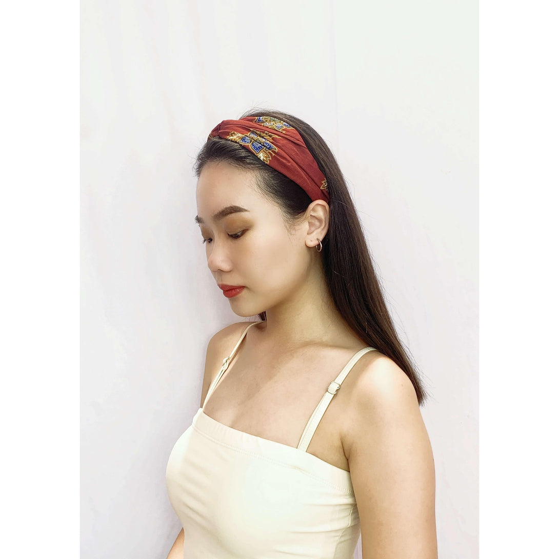 Pink N' Proper:Batik Headband in Maroon