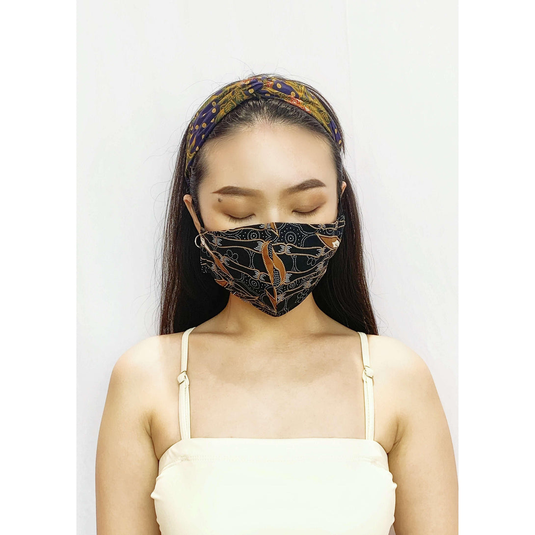 Pink N' Proper:Batik Reusable Face Mask in Black