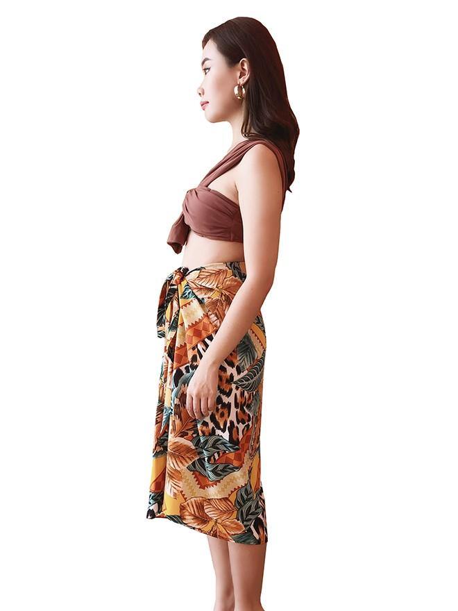 Galia Tropical Convertible Beach Sarong Yellow - Pink N' Proper