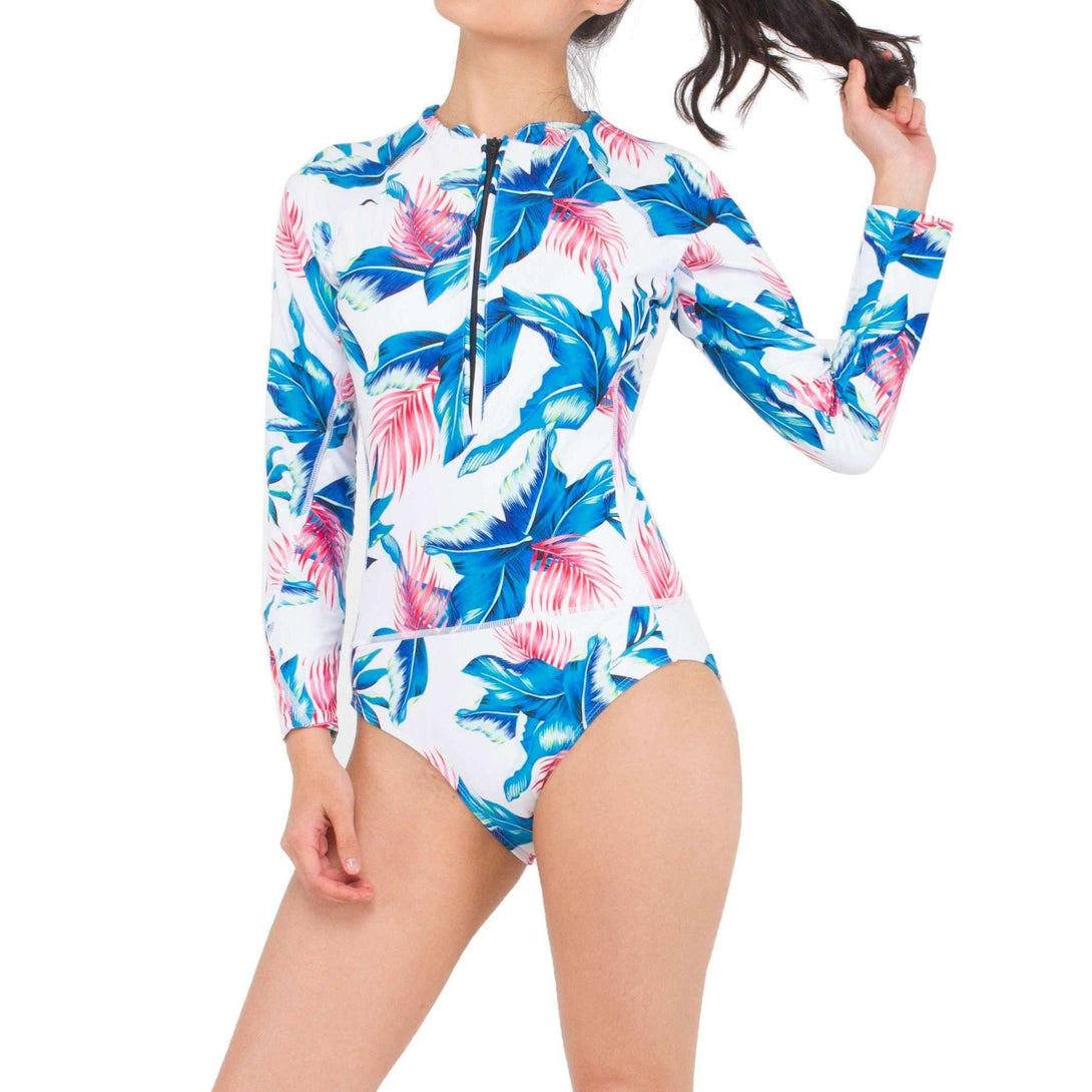 Pink N' Proper:Gamela Tropical Long Sleeve Bodysuit Rash Guard