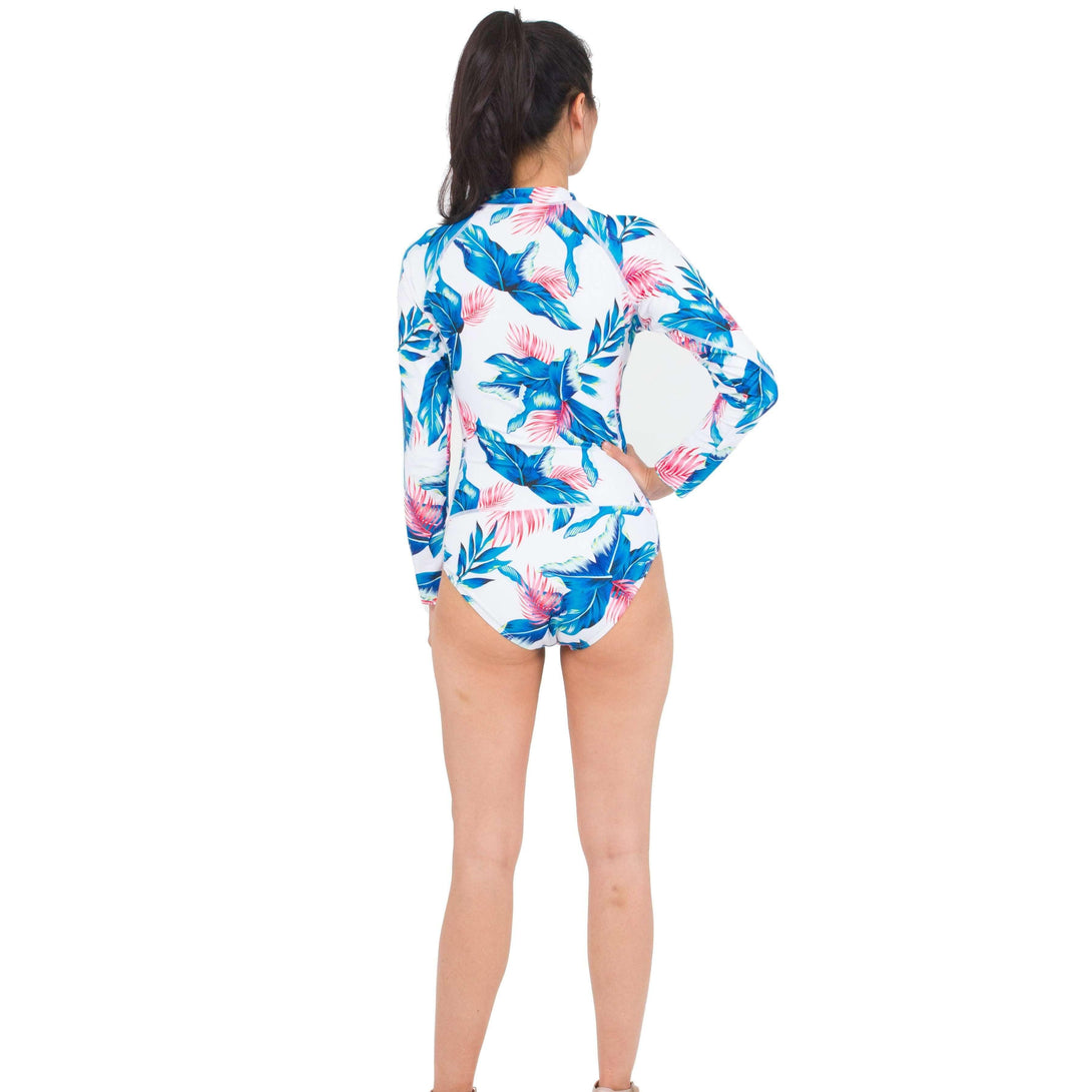 Pink N' Proper:Gamela Tropical Long Sleeve Bodysuit Rash Guard