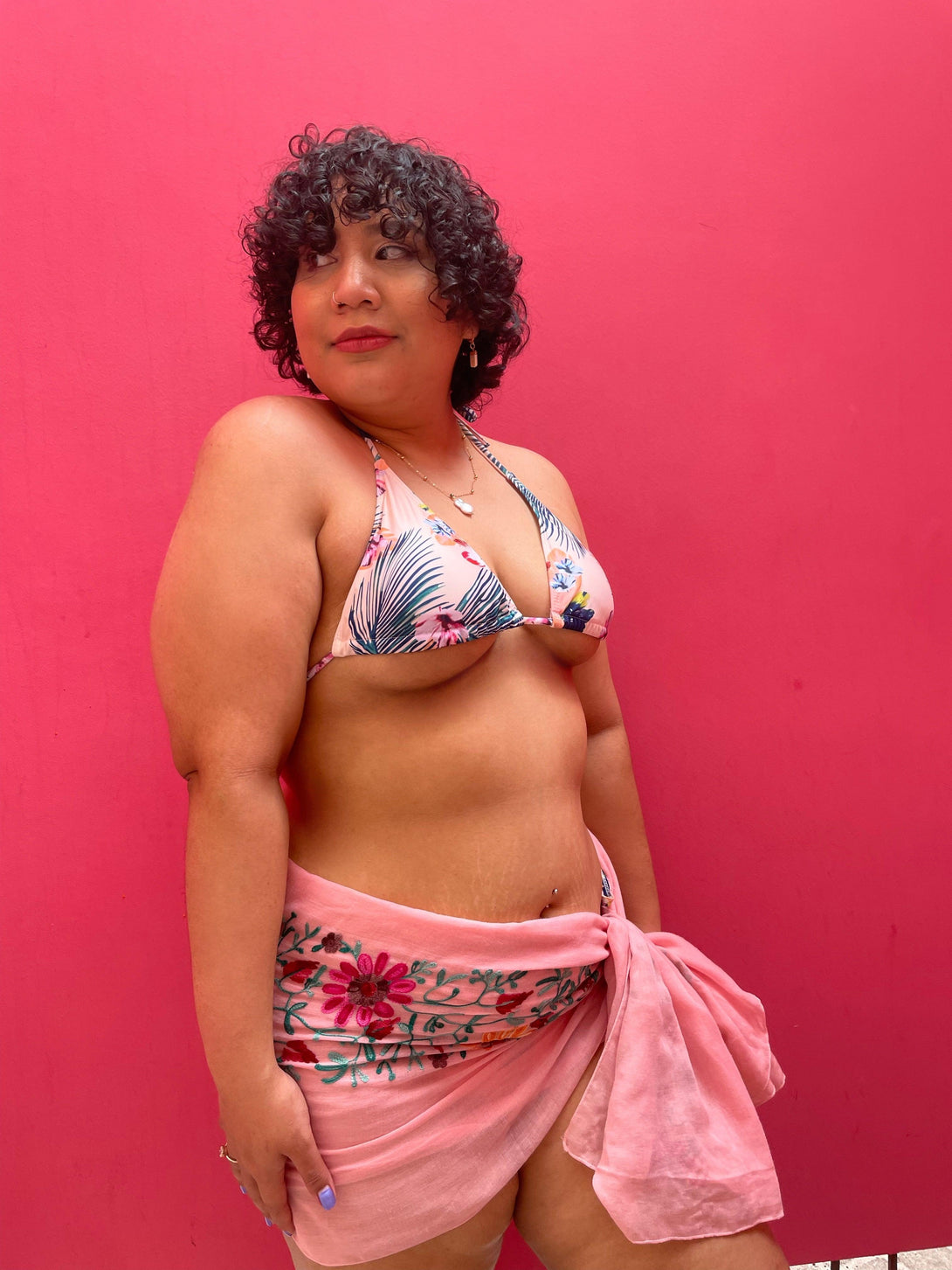 Amaretto Pastel Triangle Bikini Set in Pink (Plus Size Available) - Pink N' Proper