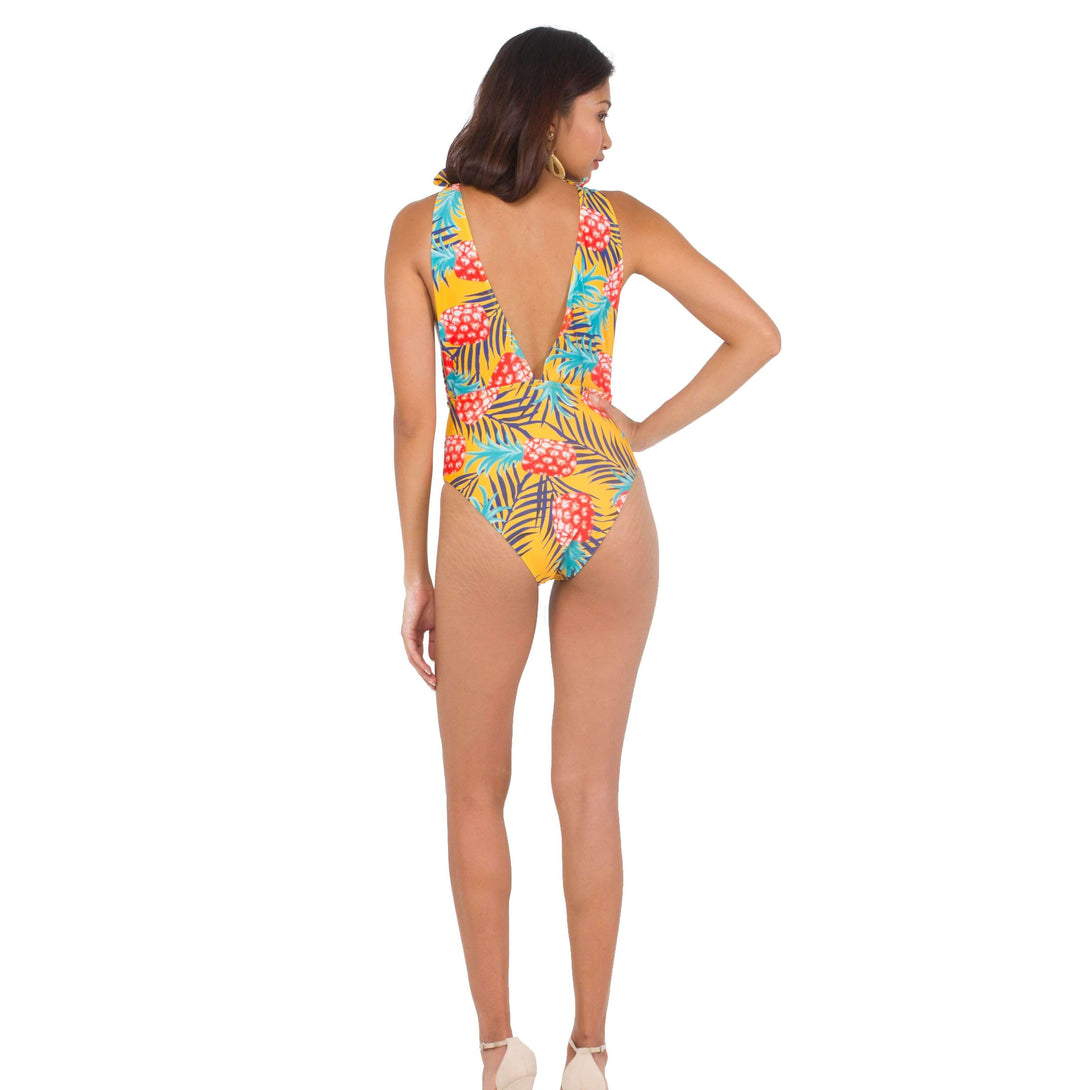 Pink N' Proper:Norma Tropical Plunge Swimsuit