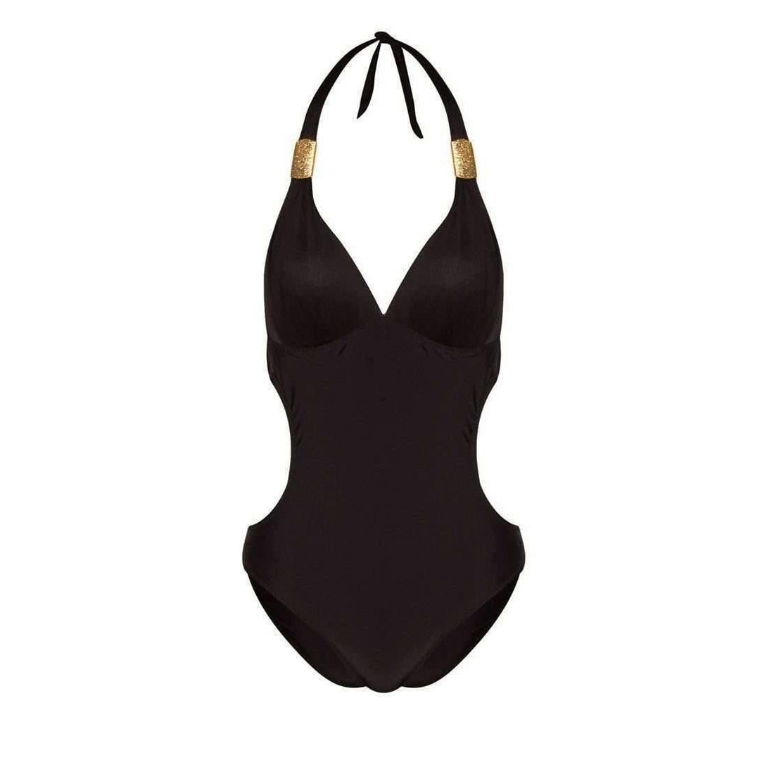 Pink N' Proper:Ambrosia Halter Monokini (Black)
