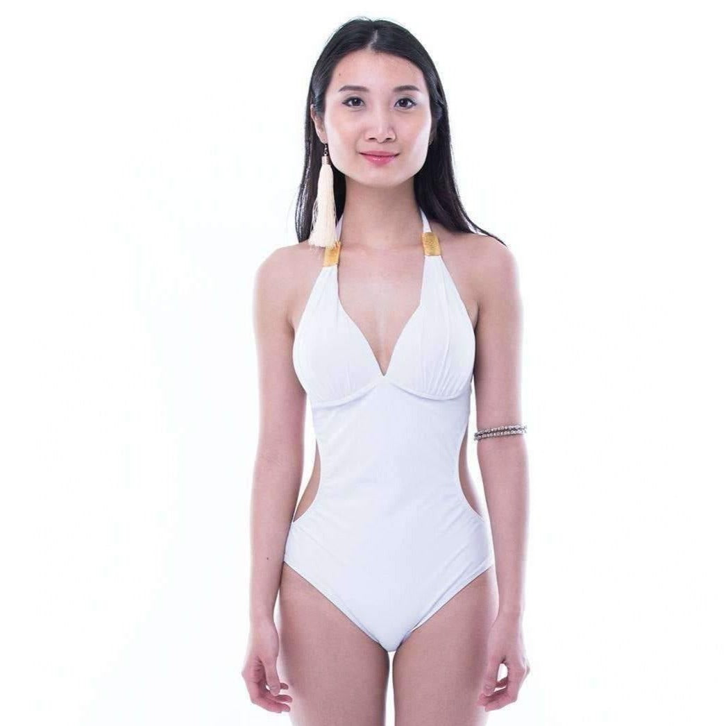 Pink N' Proper:Ambrosia Halter Monokini (White)