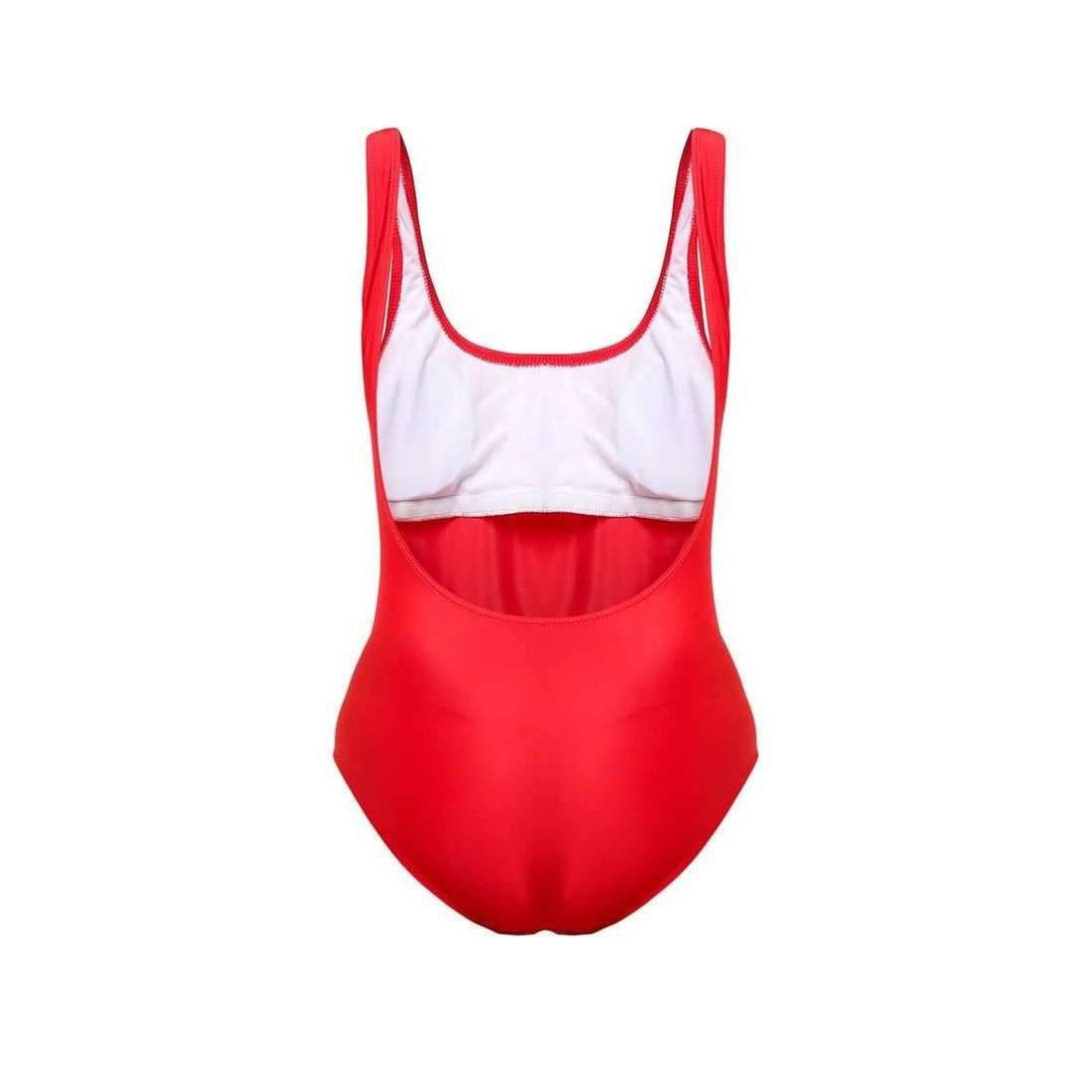 Pink N' Proper:Basic Bareback Swimsuit in Red