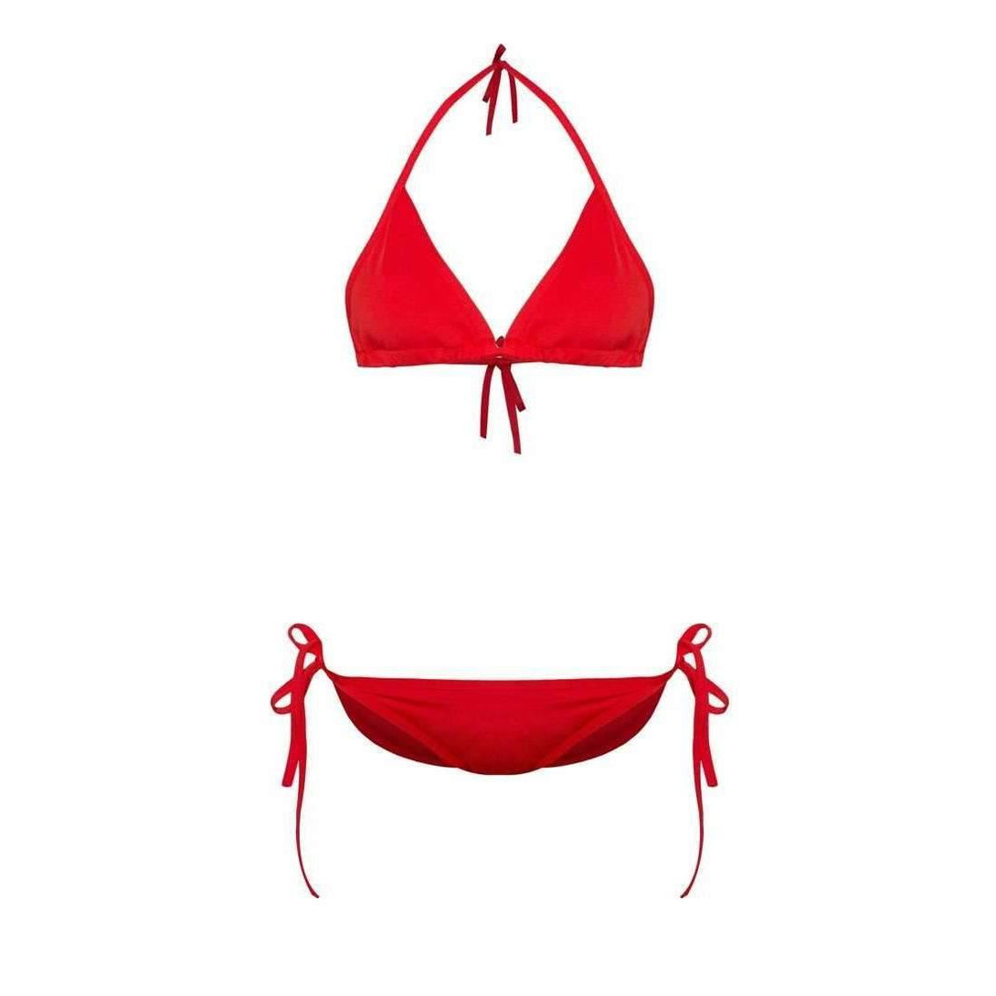 Pink N' Proper:Basic Triangle Bikini Set (Red)