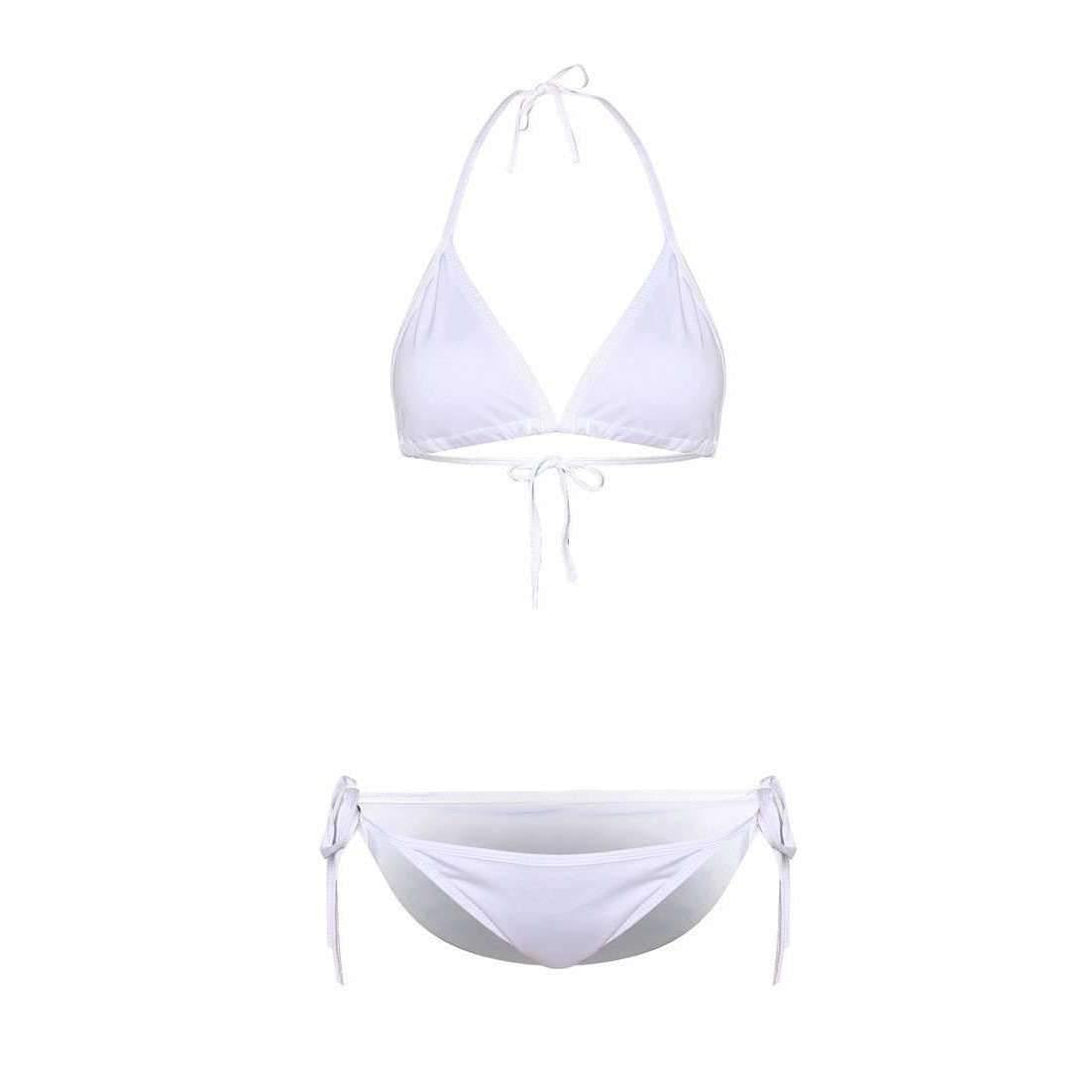 Pink N' Proper:Basic Triangle Bikini Set (White)