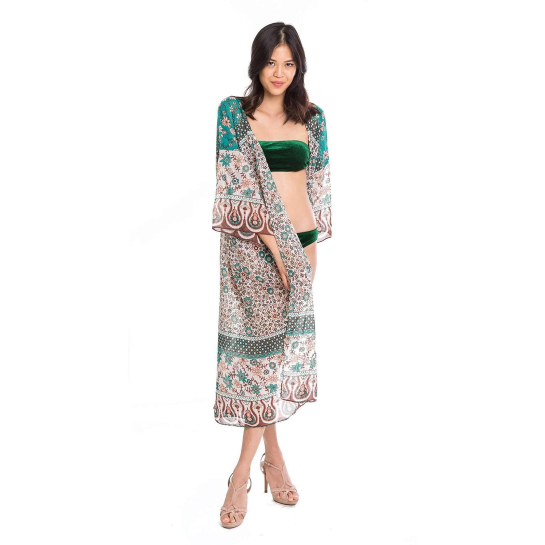 Pink N' Proper:Calaeno Long Kimono Green