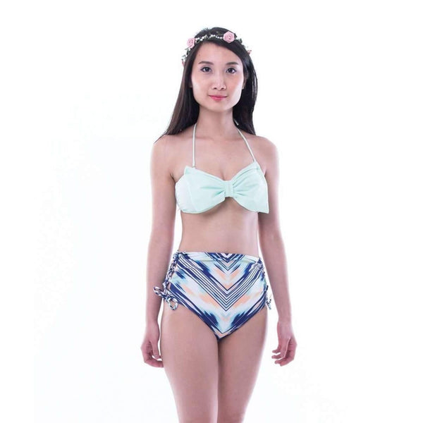 Pink N' Proper:Lilic Bow High-Waisted Bikini Set