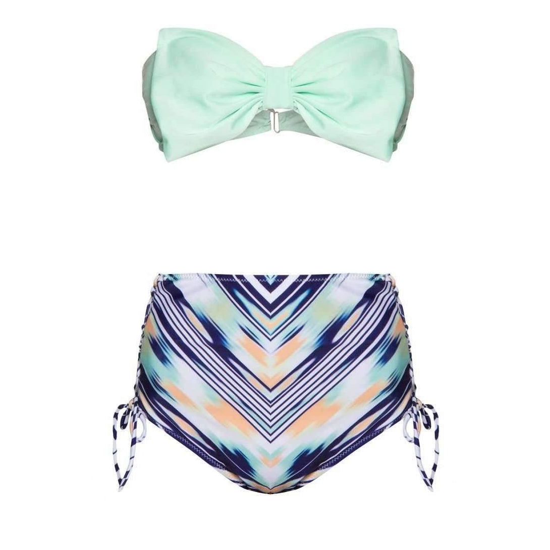 Pink N' Proper:Lilic Bow High-Waisted Bikini Set