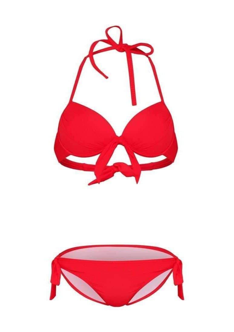 Pink N' Proper:Red Basic Push Up Bikini
