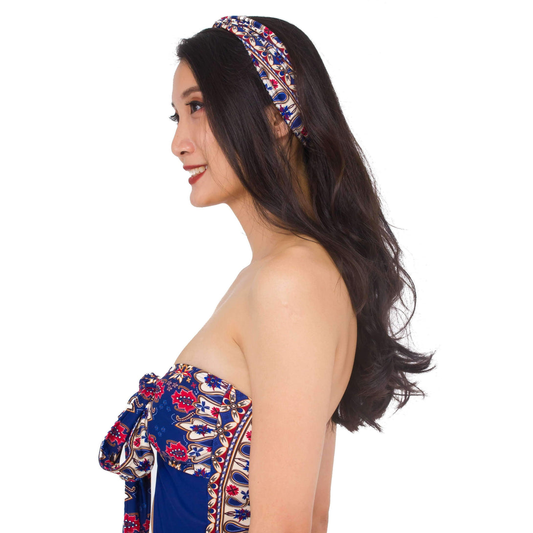 Pink N' Proper:SIGNATURE BATIK Bulan Wide Belt Nila Blue