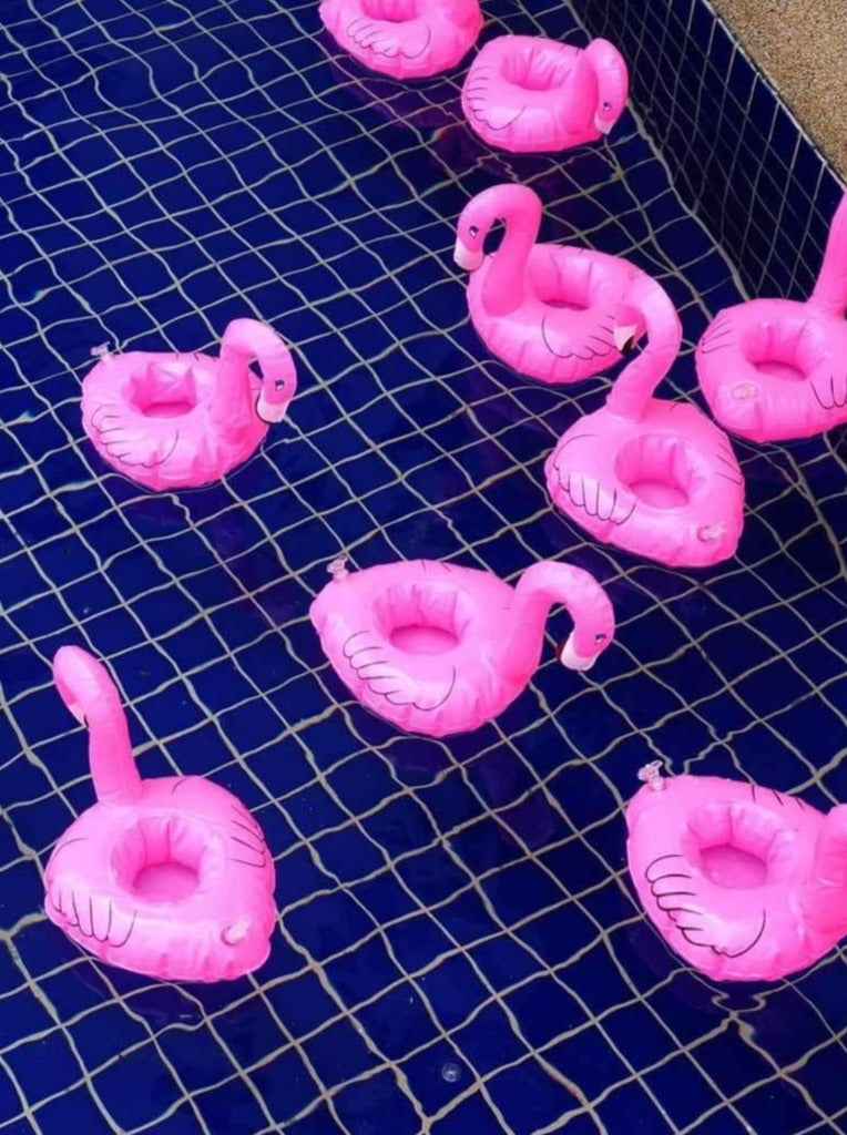 Pink N' Proper:The Inflatable Flamingo Drink Holder Float