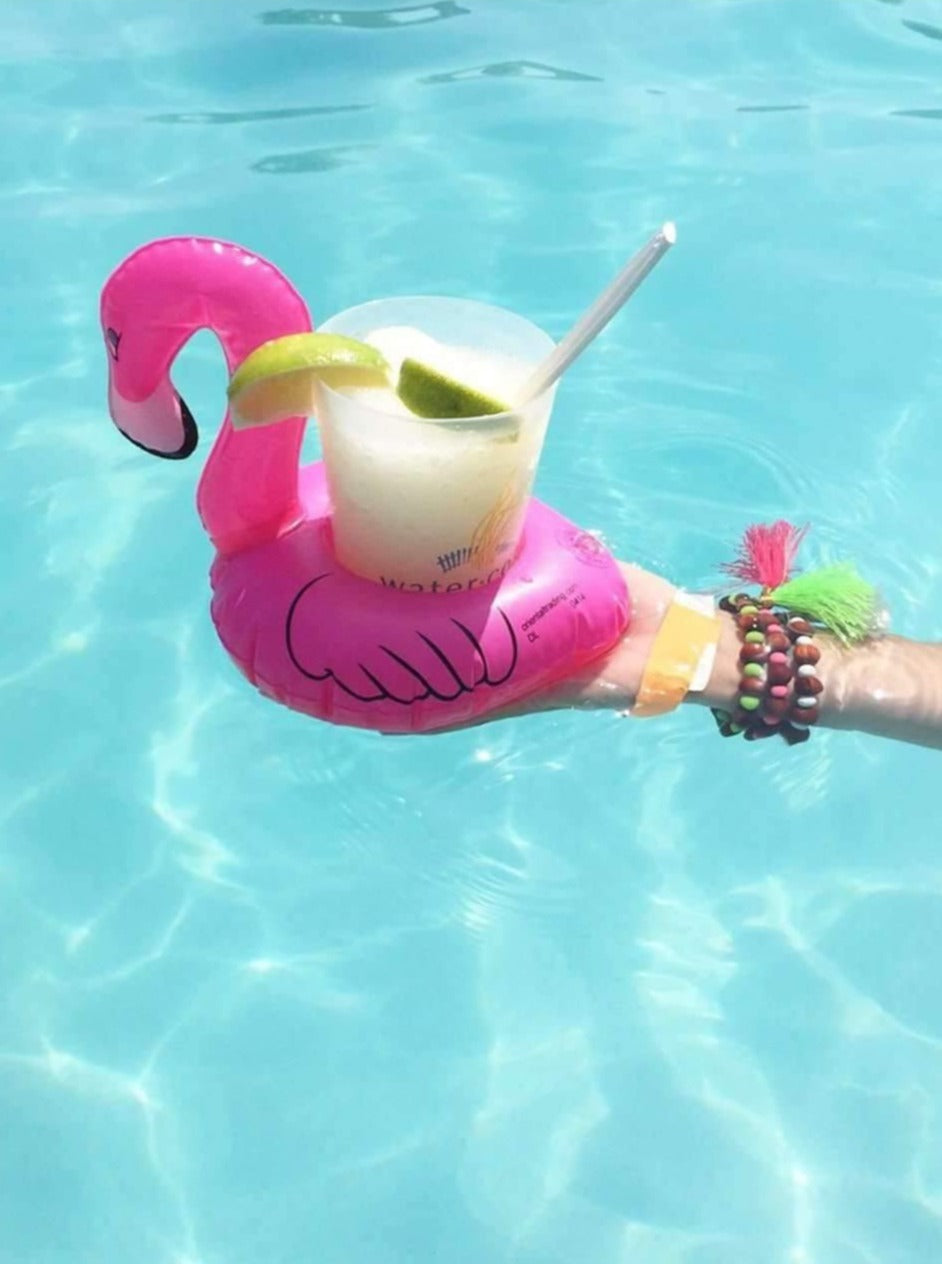 Pink N' Proper:The Inflatable Flamingo Drink Holder Float