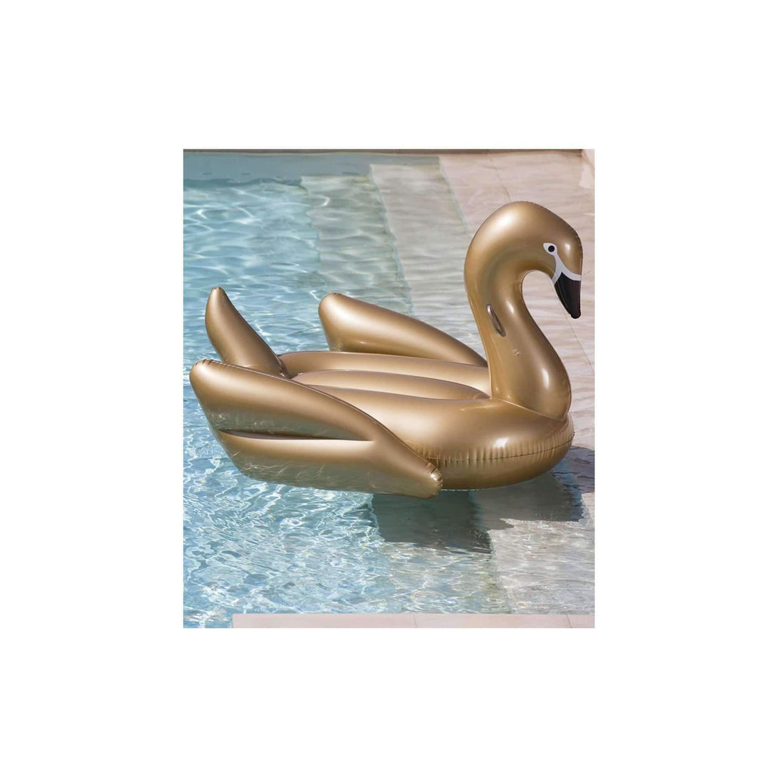 Pink N' Proper:The Inflatable Golden Swan Float