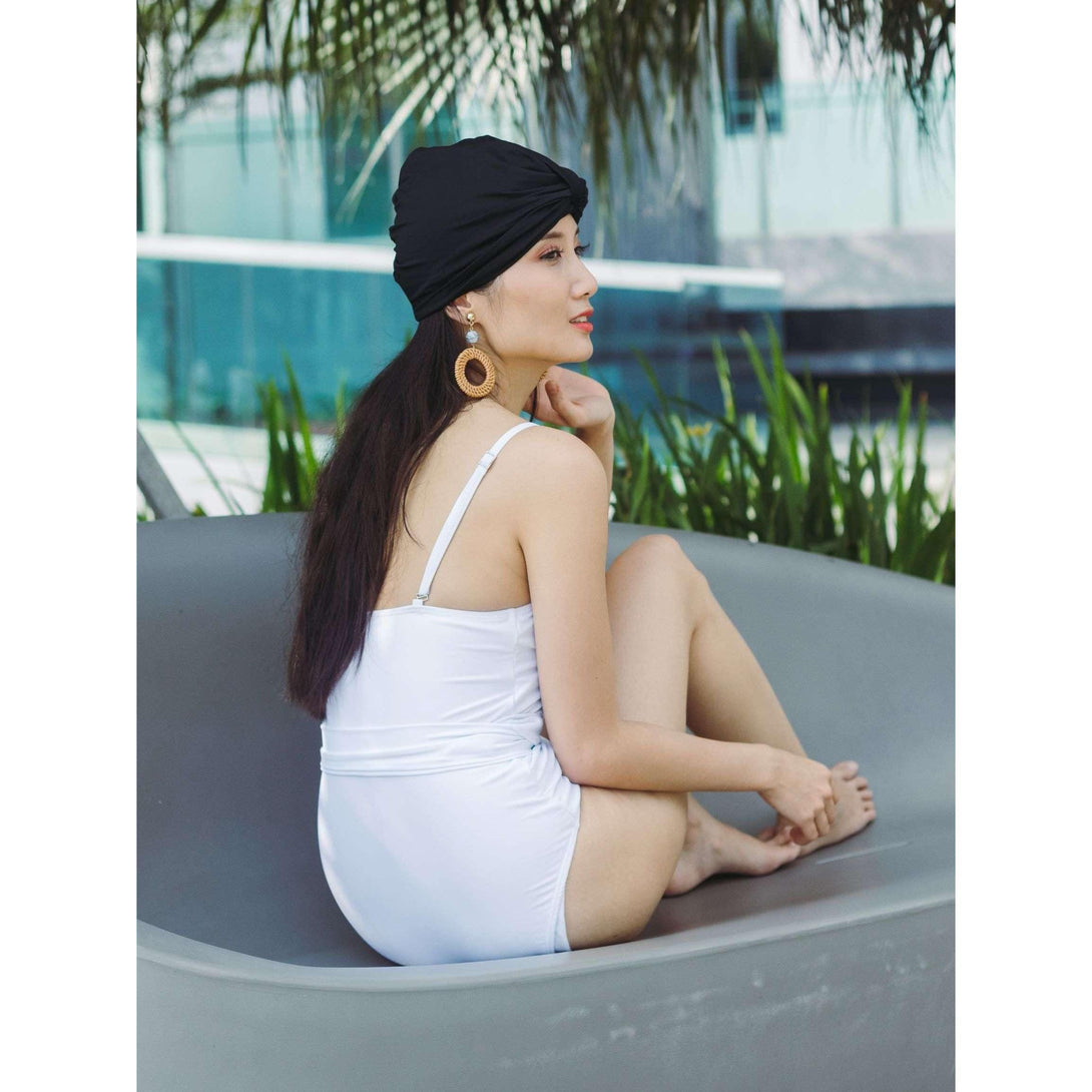 Pink N' Proper:Rhea Instant Turban Swim Cap in Black