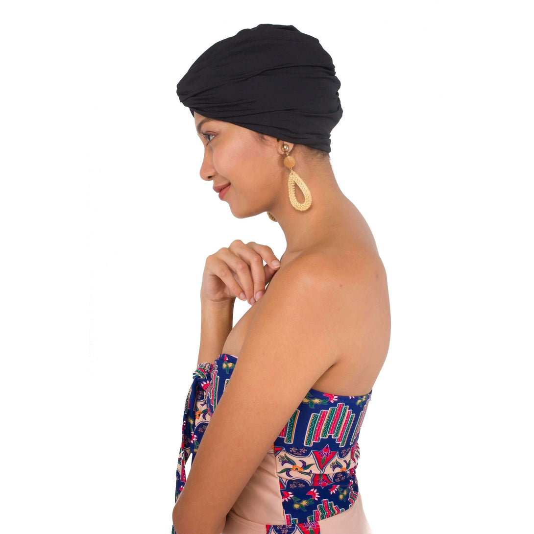 Pink N' Proper:Rhea Instant Turban Swim Cap in Black