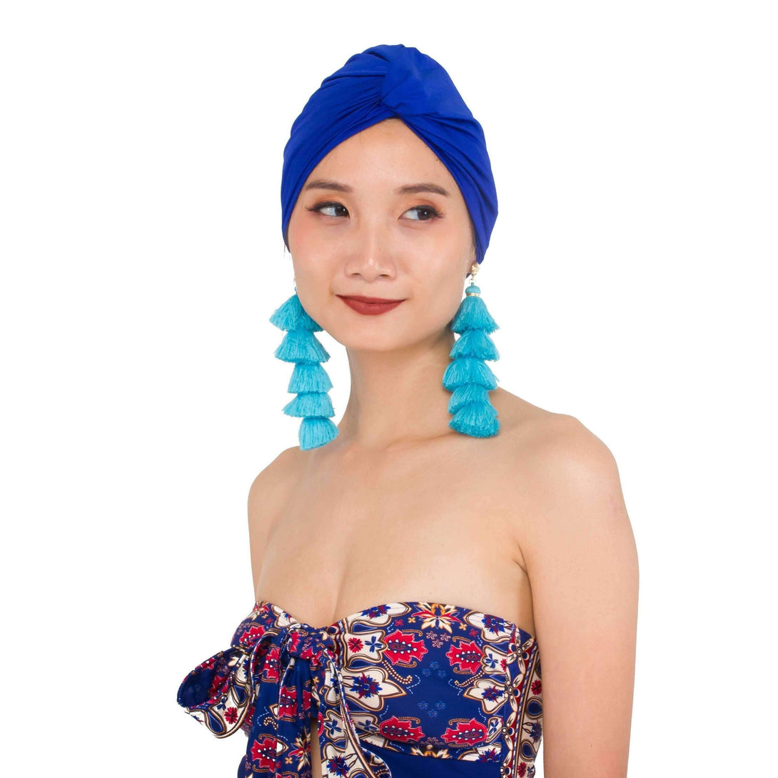 Pink N' Proper:Rhea Instant Turban Swim Cap in Blue