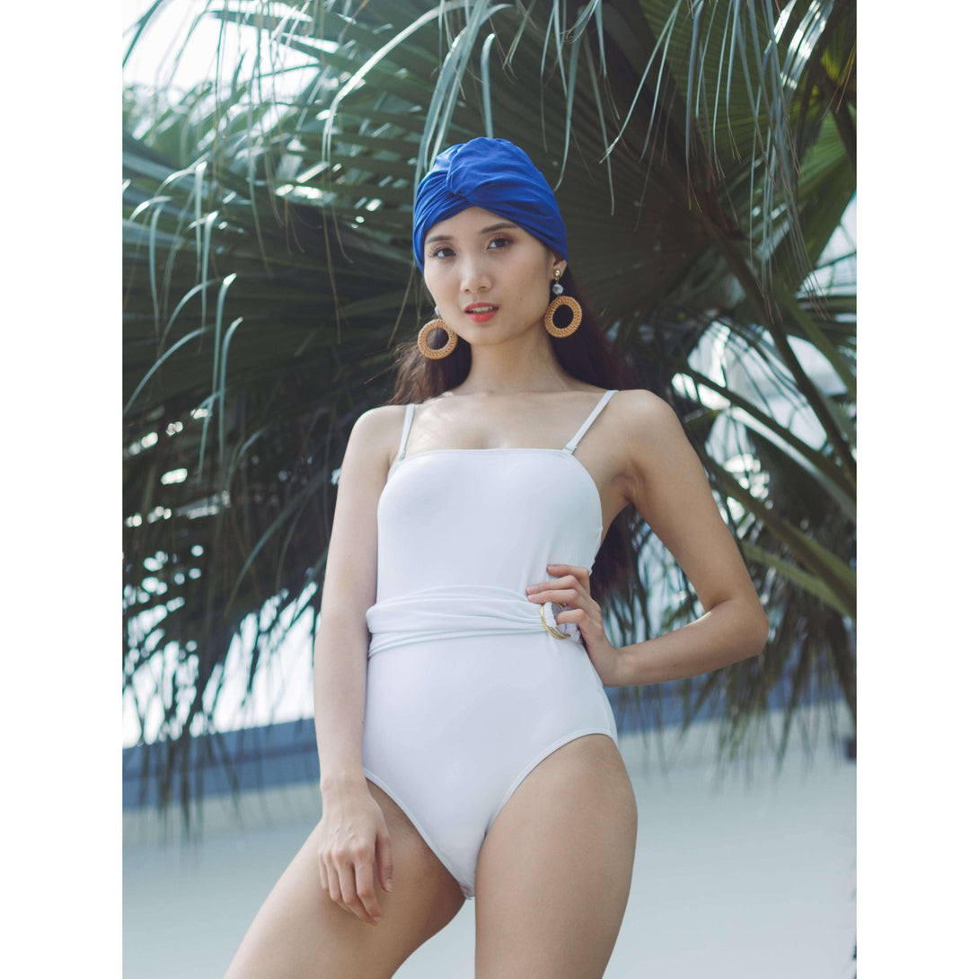 Pink N' Proper:Rhea Instant Turban Swim Cap in Blue