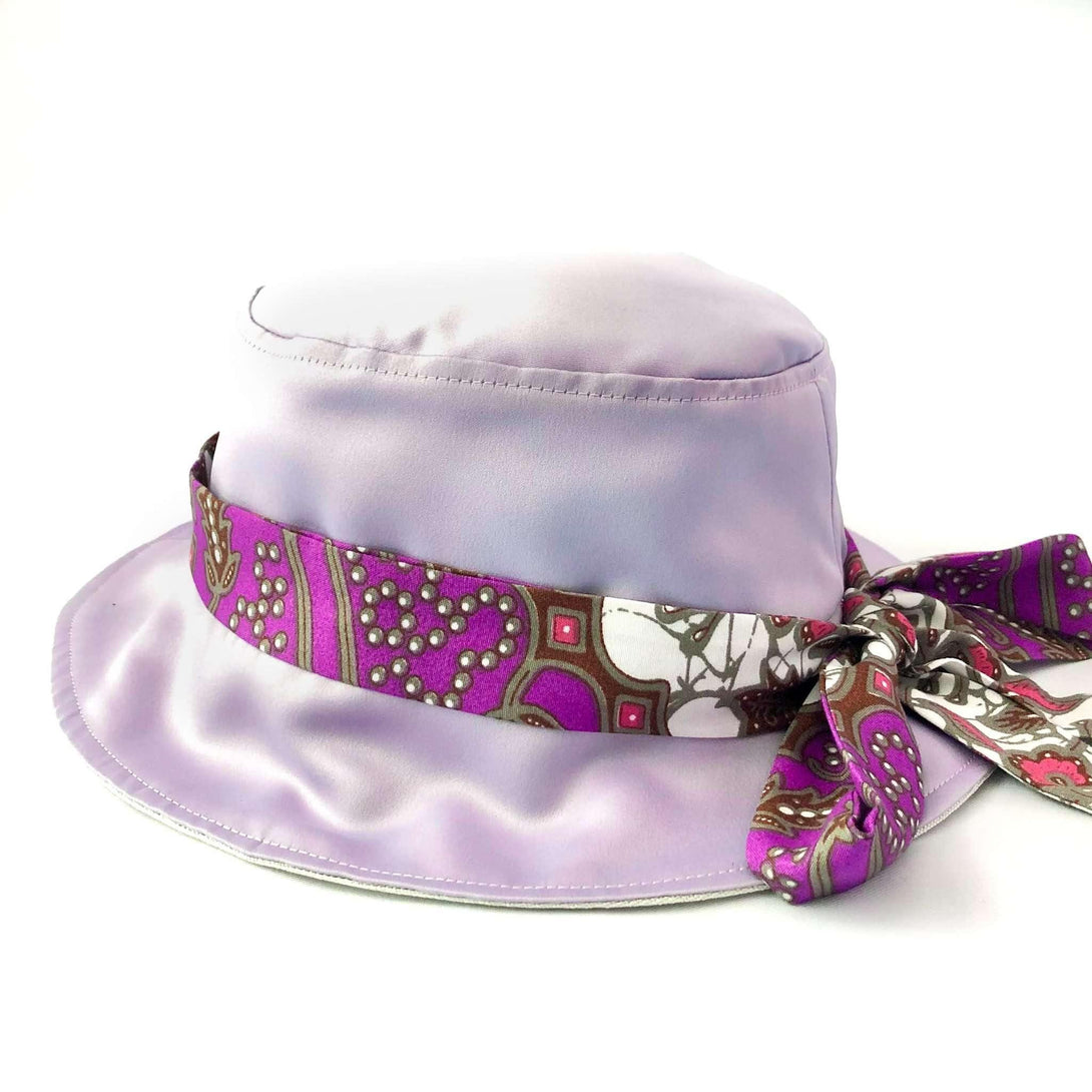 Pink N' Proper:Satin Bucket Hat in Lilac